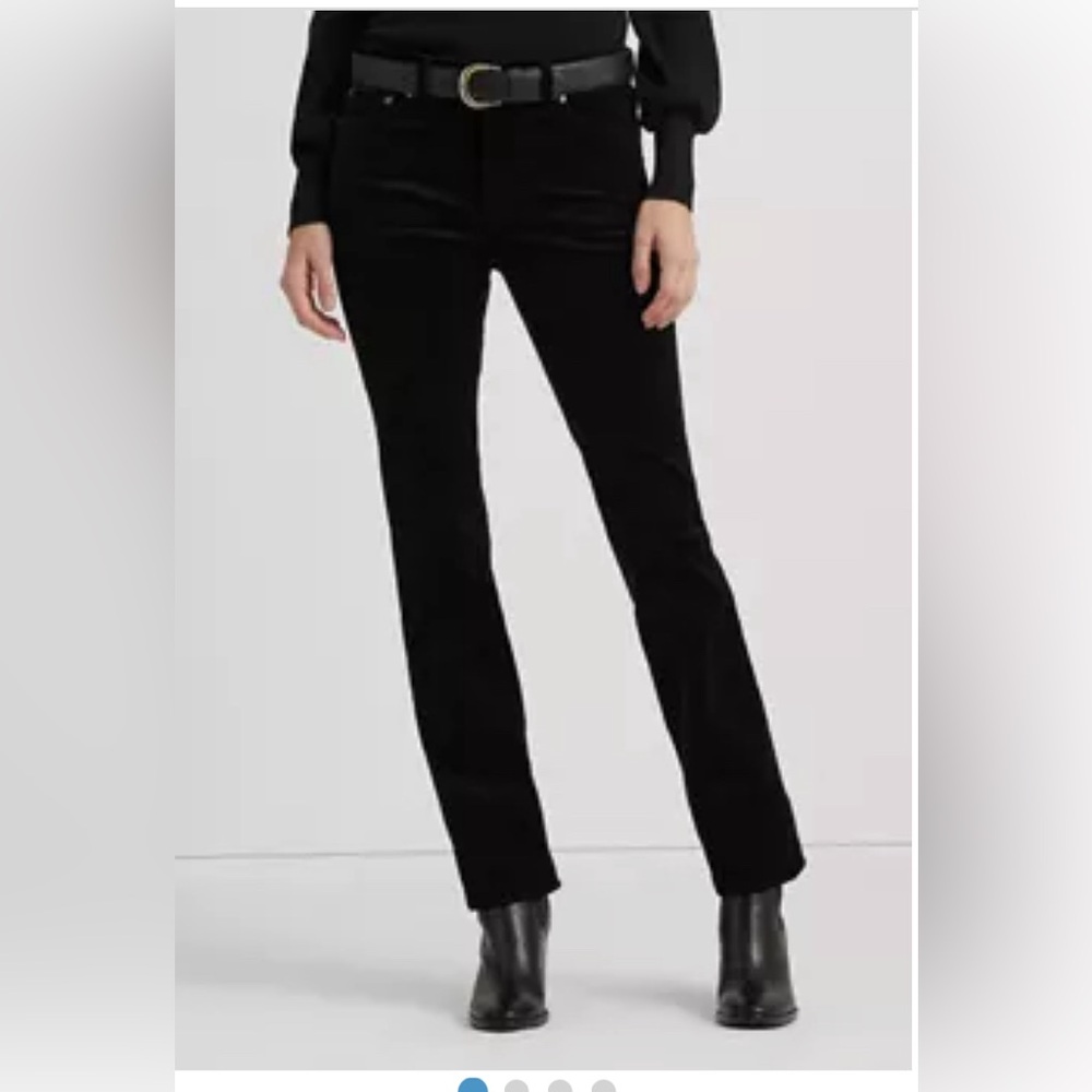 Lauren Ralph Lauren Fine Wale Corduroy Pants. Classic Straight. Black. Size 10 - Picture 1 of 12